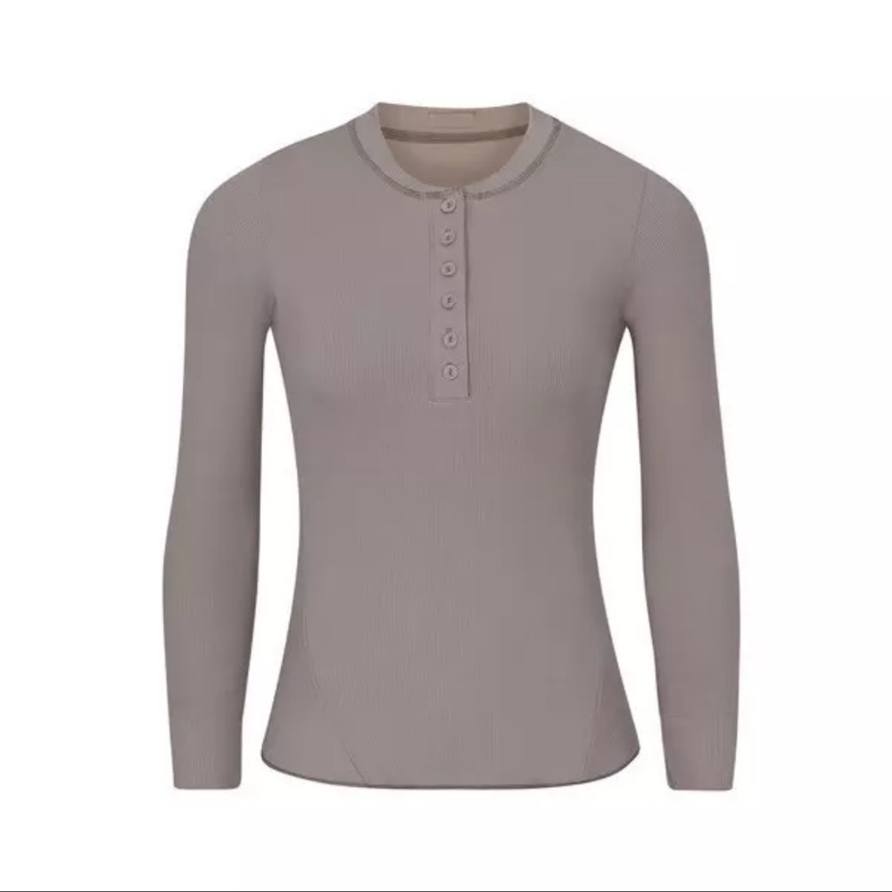 Skims Cotton Rib Long Sleeve Henley